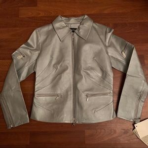 Silver Leather Jacket *NWOT*